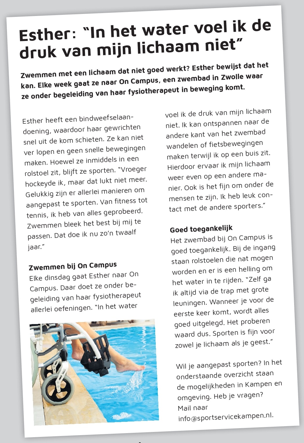 Ervaringsverhaal aangepast sporten