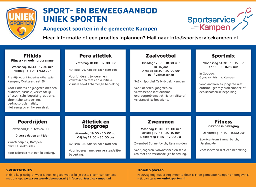 Overzicht Uniek Sporten - dec 23