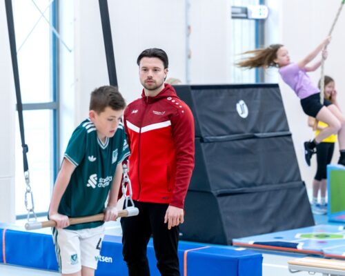 Vakleerkracht bij Trapeze zwaaien