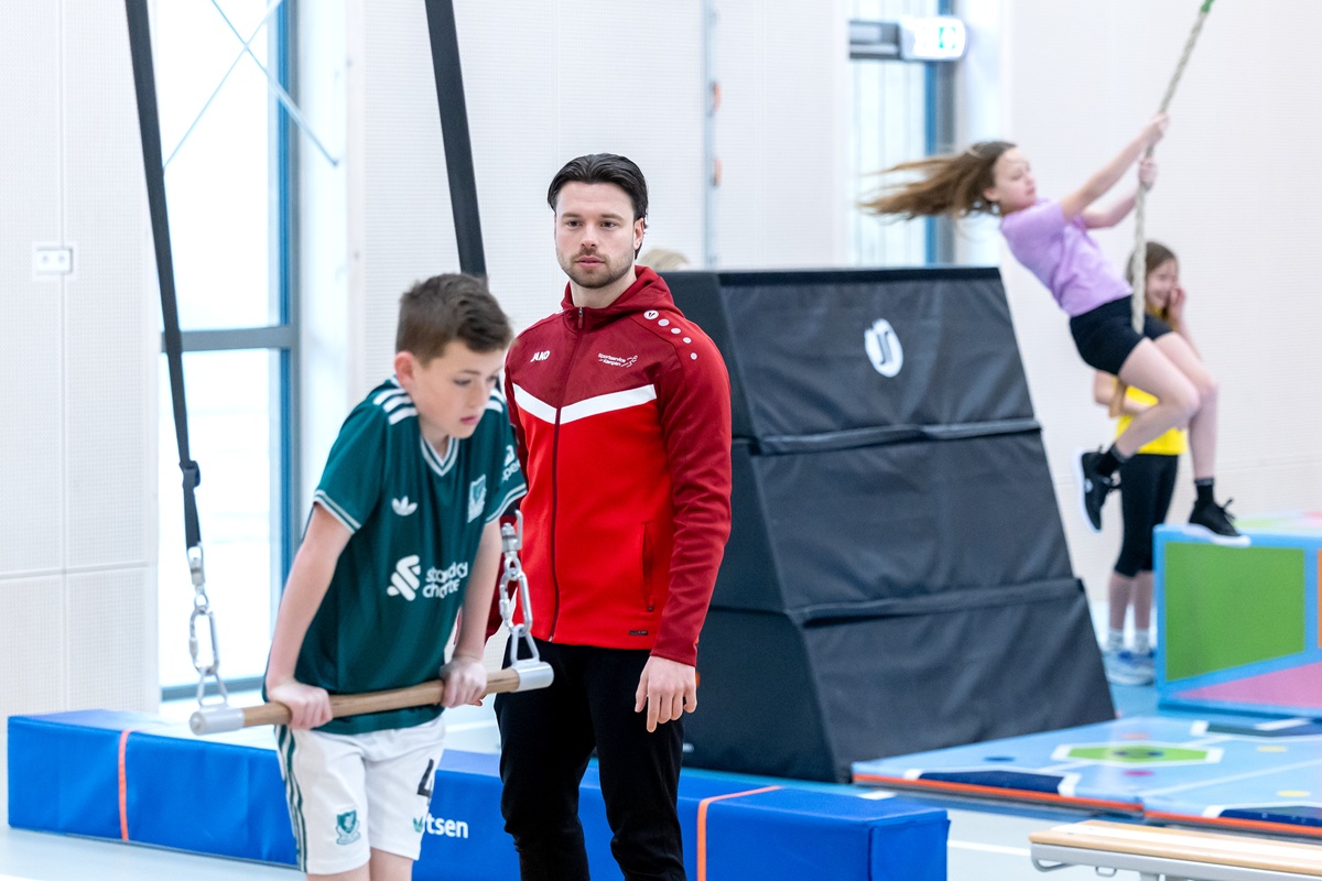 Vakleerkracht bij Trapeze zwaaien